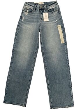 🔥NWT🔥 BKE Andi Mid Rise Wide Leg Distressed Jeans Size 26x34